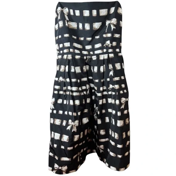 Valentino Strapless Black and Cream Dress Size 2 XS - Picture 2 of 12